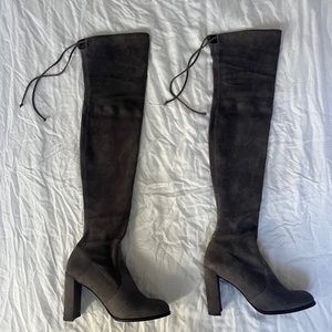 Stuart Weitzman Highland Suede Over-The-Knee Boot Slate 7.5